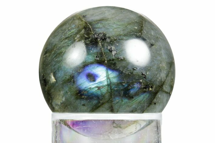 Flashy, Polished Labradorite Sphere - Great Color Play #350064